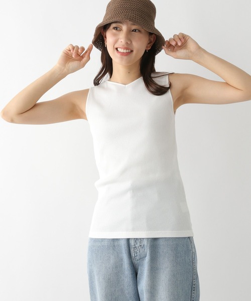 GLOBAL WORK（グローバルワーク）の「Beautee2WAYタンク/163479（タンクトップ・レディース・ブラック/ネイビー/オレンジ/アイボリー/モカ/オフホワイト/ブラウン・MEDIUM/LARGE）」の2枚目の写真