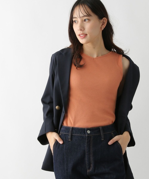 GLOBAL WORK（グローバルワーク）の「Beautee2WAYタンク/163479（タンクトップ・レディース・ブラック/ネイビー/オレンジ/アイボリー/モカ/オフホワイト/ブラウン・MEDIUM/LARGE）」の7枚目の写真