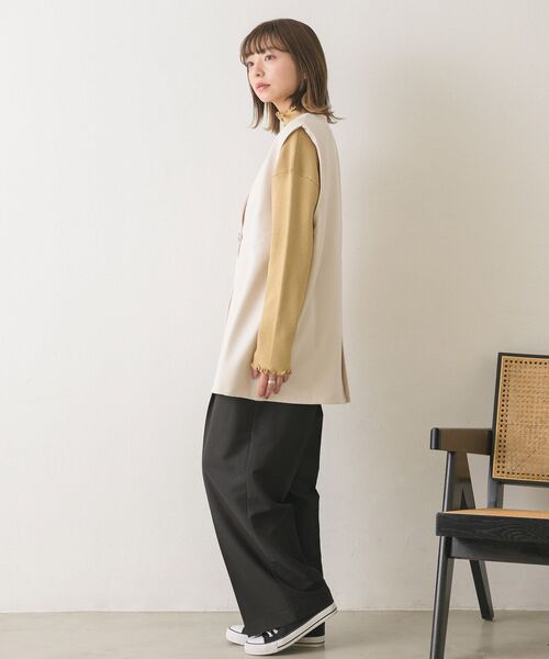 RETRO GIRL（レトロガール）の「ノーカラーゆるベスト（ベスト・レディース・ブラック/ナチュラル/ライトブルー・FREE）」の8枚目の写真