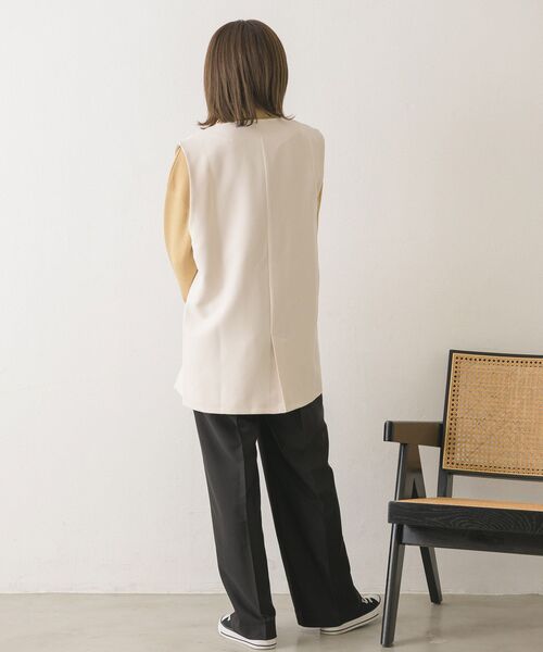 RETRO GIRL（レトロガール）の「ノーカラーゆるベスト（ベスト・レディース・ブラック/ナチュラル/ライトブルー・FREE）」の12枚目の写真