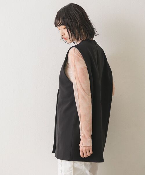 RETRO GIRL（レトロガール）の「ノーカラーゆるベスト（ベスト・レディース・ブラック/ナチュラル/ライトブルー・FREE）」の16枚目の写真