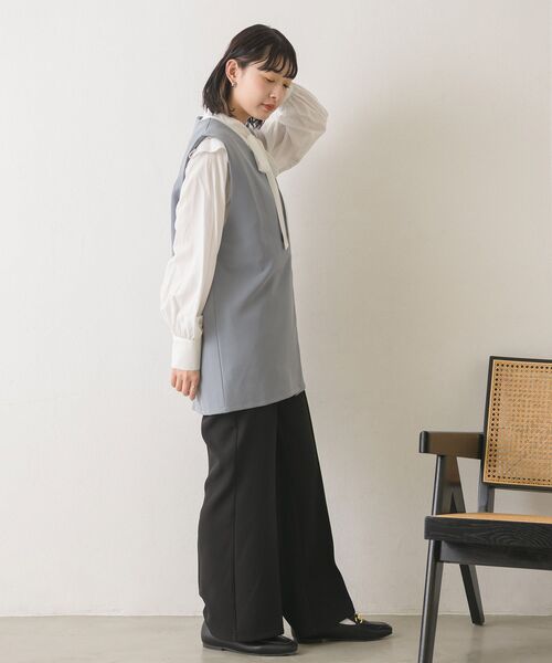 RETRO GIRL（レトロガール）の「ノーカラーゆるベスト（ベスト・レディース・ブラック/ナチュラル/ライトブルー・FREE）」の20枚目の写真