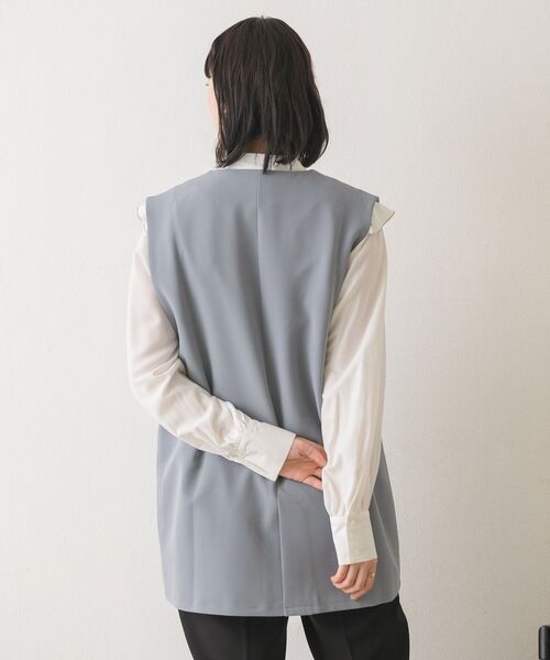 RETRO GIRL（レトロガール）の「ノーカラーゆるベスト（ベスト・レディース・ブラック/ナチュラル/ライトブルー・FREE）」の7枚目の写真