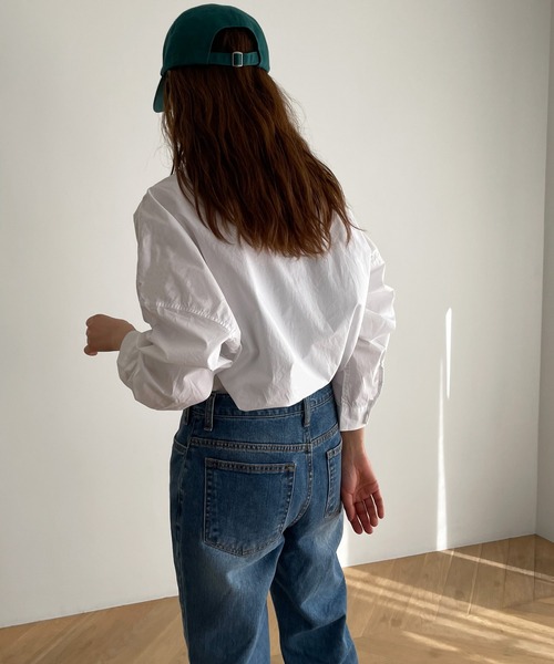 El mar（エルマール）の「El mar(エルマール) コットンオーバーサイズシャツ（シャツ/ブラウス・レディース・ホワイト/イエロー/サックスブルー・ONE SIZE）」の5枚目の写真