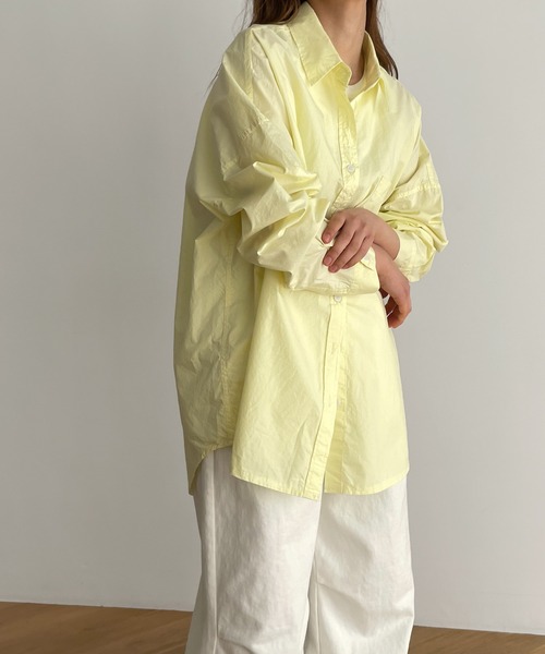 El mar（エルマール）の「El mar(エルマール) コットンオーバーサイズシャツ（シャツ/ブラウス・レディース・ホワイト/イエロー/サックスブルー・ONE SIZE）」の10枚目の写真