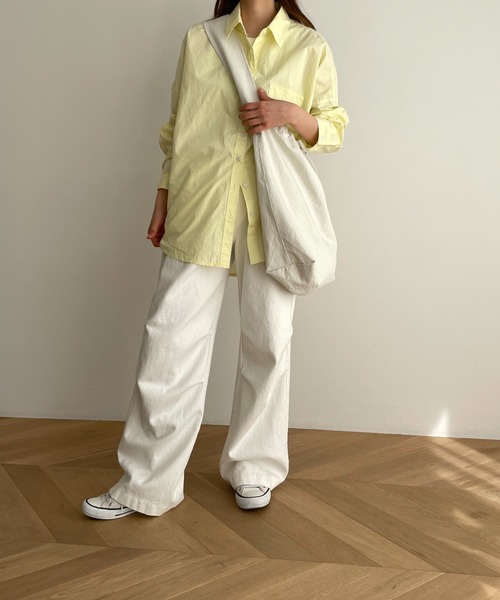 El mar（エルマール）の「El mar(エルマール) コットンオーバーサイズシャツ（シャツ/ブラウス・レディース・ホワイト/イエロー/サックスブルー・ONE SIZE）」の12枚目の写真