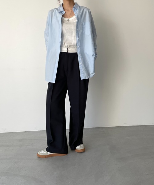 El mar（エルマール）の「El mar(エルマール) コットンオーバーサイズシャツ（シャツ/ブラウス・レディース・ホワイト/イエロー/サックスブルー・ONE SIZE）」の9枚目の写真