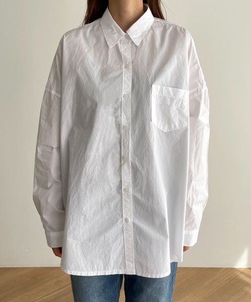 El mar（エルマール）の「El mar(エルマール) コットンオーバーサイズシャツ（シャツ/ブラウス・レディース・ホワイト/イエロー/サックスブルー・ONE SIZE）」の13枚目の写真