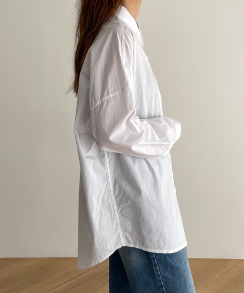 El mar（エルマール）の「El mar(エルマール) コットンオーバーサイズシャツ（シャツ/ブラウス・レディース・ホワイト/イエロー/サックスブルー・ONE SIZE）」の14枚目の写真