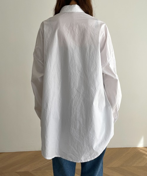 El mar（エルマール）の「El mar(エルマール) コットンオーバーサイズシャツ（シャツ/ブラウス・レディース・ホワイト/イエロー/サックスブルー・ONE SIZE）」の15枚目の写真