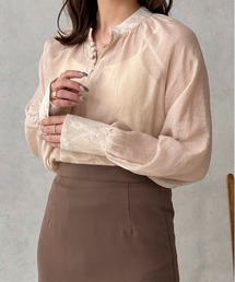 【apres jour clair】レースシフォンチュニックブラウス【ZOZOTOWN限定アイテム】