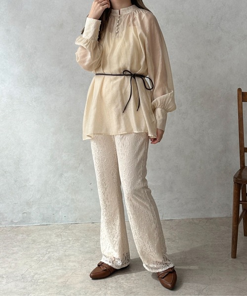 apres jour clair(アプレジュールクレア)の「【apres jour clair】レースシフォンチュニックブラウス【ZOZOTOWN限定アイテム】(シャツ/ブラウス・レディース・ピンクベージュ/アイボリー/サックスブルー・X-LARGE/フリー)」の20枚目の写真