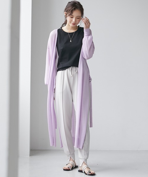 miclat（ミクラ）の「大きいサイズ　ロング丈サイドスリットカーディガン　miclat（カーディガン/ボレロ・レディース・ラベンダー/ミント/ブラック・L/LL/3L/4L/5L）」の22枚目の写真