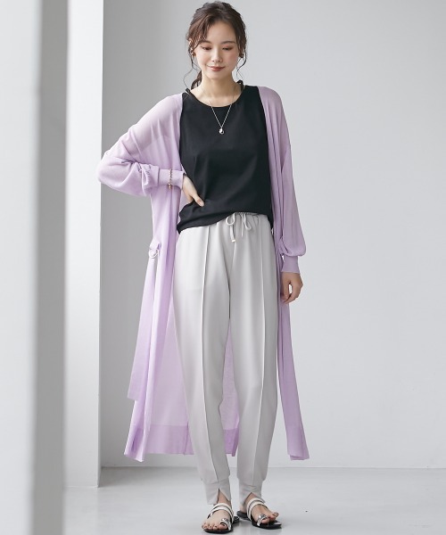 miclat（ミクラ）の「大きいサイズ　ロング丈サイドスリットカーディガン　miclat（カーディガン/ボレロ・レディース・ラベンダー/ミント/ブラック・L/LL/3L/4L/5L）」の11枚目の写真