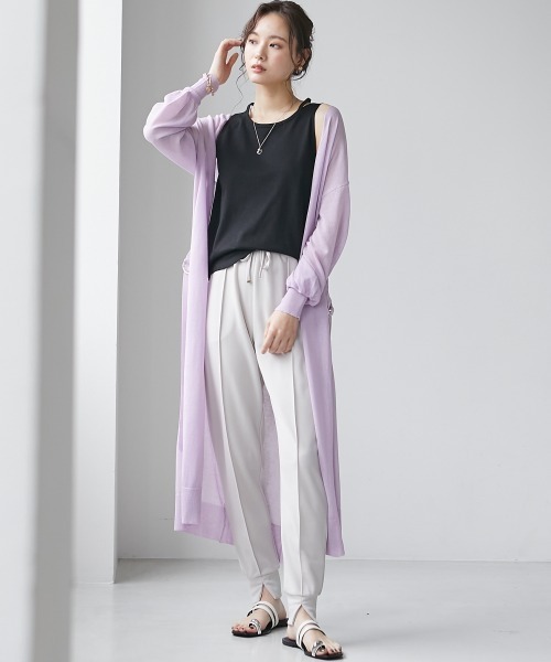 miclat（ミクラ）の「大きいサイズ　ロング丈サイドスリットカーディガン　miclat（カーディガン/ボレロ・レディース・ラベンダー/ミント/ブラック・L/LL/3L/4L/5L）」の13枚目の写真