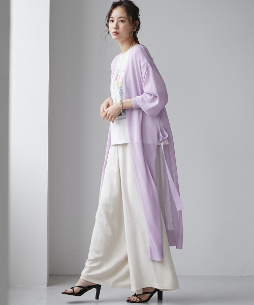 miclat（ミクラ）の「大きいサイズ　ロング丈サイドスリットカーディガン　miclat（カーディガン/ボレロ・レディース・ラベンダー/ミント/ブラック・L/LL/3L/4L/5L）」の14枚目の写真