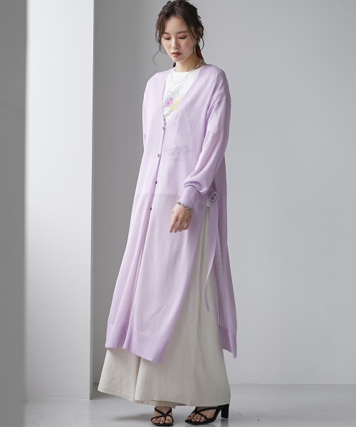 miclat（ミクラ）の「大きいサイズ　ロング丈サイドスリットカーディガン　miclat（カーディガン/ボレロ・レディース・ラベンダー/ミント/ブラック・L/LL/3L/4L/5L）」の15枚目の写真