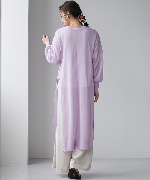 miclat（ミクラ）の「大きいサイズ　ロング丈サイドスリットカーディガン　miclat（カーディガン/ボレロ・レディース・ラベンダー/ミント/ブラック・L/LL/3L/4L/5L）」の7枚目の写真