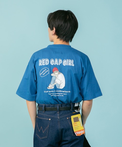 Red Cap Girl(レッドキャプガール)の「【UNIIT/ユニット】【RED CAP GIRL/レッドキャップガール】UNIIT×RED CAP GIRL コラボ バックプリント ビッグシルエット Tシャツ(Tシャツ/カットソー・メンズ・グレー/ホワイト/グリーン/ブルー・MEDIUM/LARGE)」の2枚目の写真