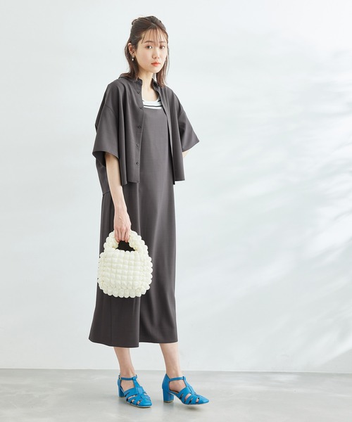 ROPE' PICNIC（ロペピクニック）の「SETアイテム/シャツ+キャミワンピース（ワンピース・レディース・チャコールグレー/ベージュ・38）」の9枚目の写真