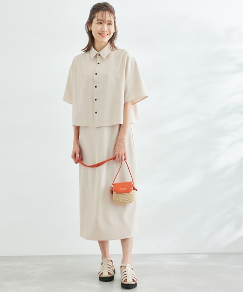 ROPE' PICNIC（ロペピクニック）の「SETアイテム/シャツ+キャミワンピース（ワンピース・レディース・チャコールグレー/ベージュ・38）」の18枚目の写真