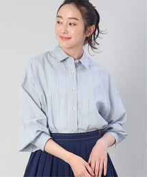 【1枚でも羽織でも】ストライプ柄 レギュラーカラーシャツ