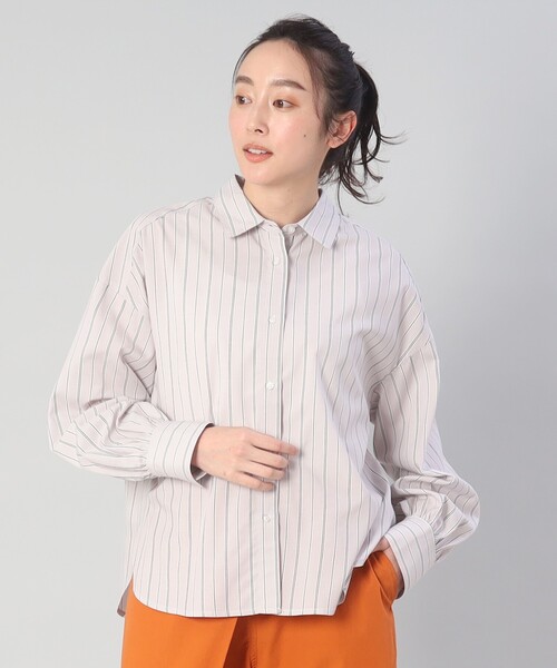 UNTITLED(アンタイトル)の「【1枚でも羽織でも】ストライプ柄 レギュラーカラーシャツ(シャツ/ブラウス・レディース・モスグリーン系2/ブルー系7/グレー系7・00/02/04/44/48)」の21枚目の写真