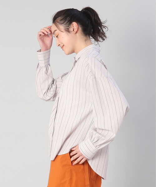 UNTITLED(アンタイトル)の「【1枚でも羽織でも】ストライプ柄 レギュラーカラーシャツ(シャツ/ブラウス・レディース・モスグリーン系2/ブルー系7/グレー系7・00/02/04/44/48)」の22枚目の写真