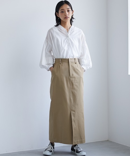 CHIC STYLE（シックスタイル）の「＜大きいサイズ＞綿100％袖フリルスキッパーブラウス シックスタイル（シャツ/ブラウス・レディース・オフホワイト/ブラック・L/LL/3L/4L/5L）」の11枚目の写真