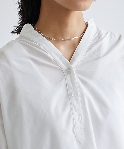 CHIC STYLE（シックスタイル）の「＜大きいサイズ＞綿100％袖フリルスキッパーブラウス シックスタイル（シャツ/ブラウス・レディース・オフホワイト/ブラック・L/LL/3L/4L/5L）」の15枚目の写真