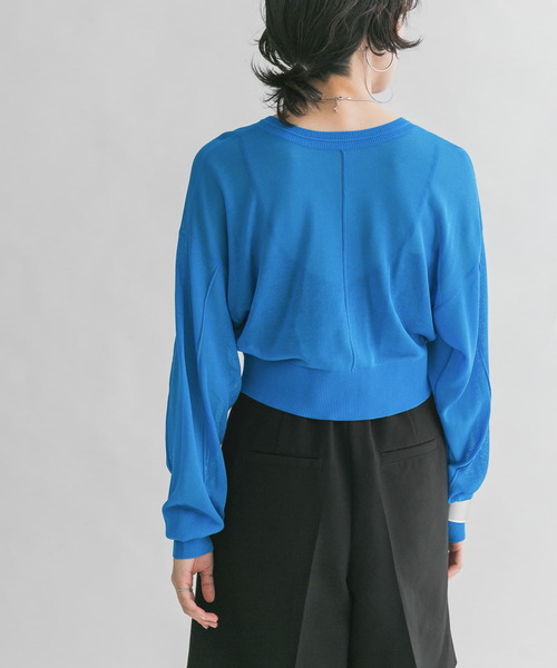 KBF(ケイビーエフ)の「2WAYシアーニットカーディガン(カーディガン/ボレロ・レディース・ブルー/オレンジ系その他/ブラック・ONE)」の8枚目の写真