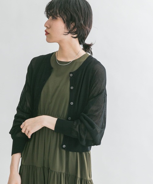 KBF(ケイビーエフ)の「2WAYシアーニットカーディガン(カーディガン/ボレロ・レディース・ブルー/オレンジ系その他/ブラック・ONE)」の12枚目の写真