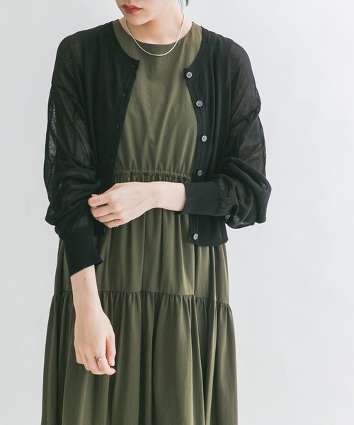 KBF(ケイビーエフ)の「2WAYシアーニットカーディガン(カーディガン/ボレロ・レディース・ブルー/オレンジ系その他/ブラック・ONE)」の13枚目の写真