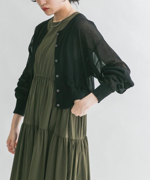 KBF(ケイビーエフ)の「2WAYシアーニットカーディガン(カーディガン/ボレロ・レディース・ブルー/オレンジ系その他/ブラック・ONE)」の14枚目の写真