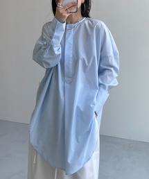 wee9s | over size no collar mannish shirt / オーバーサイズノーカラーマニッシュシャツ(シャツ/ブラウス)