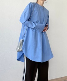 over size no collar mannish shirt / オーバーサイズノーカラーマニッシュシャツ