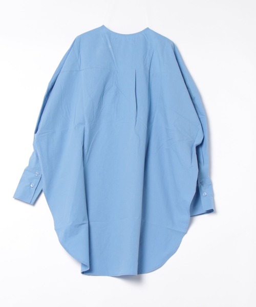 ブラウス シャツ over size no collar mannish shirt / オーバーサイズノーカラーマニッシュシャツ レディース wee9s（ウィークス）の「over size no collar mannish shirt