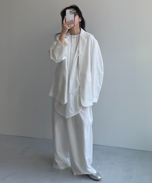 wee9s（ウィークス）の「over size no collar mannish shirt / オーバーサイズノーカラーマニッシュシャツ（シャツ/ブラウス・レディース・スカイブルー/アイボリー/ライトブルー/ブラック・FREE）」の22枚目の写真