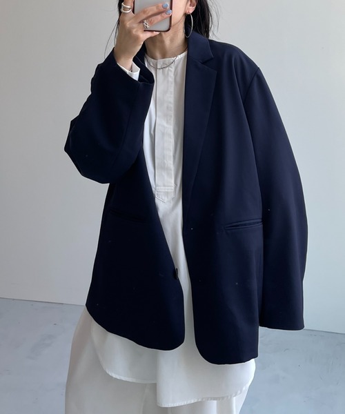 over size no collar mannish shirt / オーバーサイズノーカラー