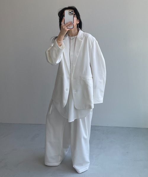 wee9s（ウィークス）の「over size no collar mannish shirt / オーバーサイズノーカラーマニッシュシャツ（シャツ/ブラウス・レディース・スカイブルー/アイボリー/ライトブルー/ブラック・FREE）」の19枚目の写真