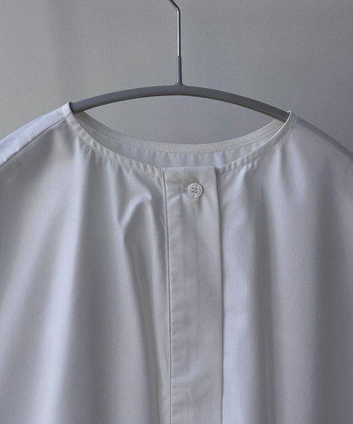 wee9s（ウィークス）の「over size no collar mannish shirt / オーバーサイズノーカラーマニッシュシャツ（シャツ/ブラウス・レディース・スカイブルー/アイボリー/ライトブルー/ブラック・FREE）」の13枚目の写真