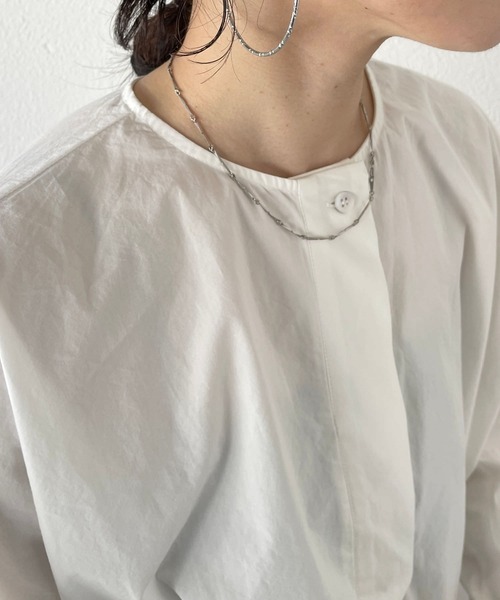 wee9s（ウィークス）の「over size no collar mannish shirt