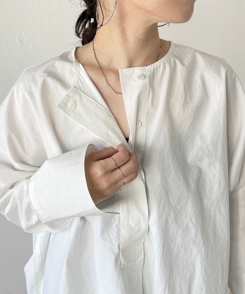 wee9s（ウィークス）の「over size no collar mannish shirt