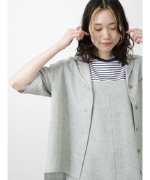 Samansa Mos2 blue | 開襟シャツ(セットアップ可)(シャツ/ブラウス)