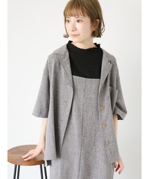 Samansa Mos2 blue | 開襟シャツ(セットアップ可)(シャツ/ブラウス)