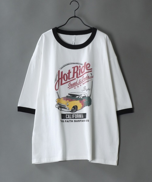 SITRY(シトリー)の「Big silhouette vintage print Ringer T-shirt/アメリカン ヴィンテージプリント リンガー ラグラン Tシャツ(Tシャツ/カットソー・メンズ・ネイビー/グリーン/グリーン系その他/ブルー系その他/ホワイト系その他/ブラック系その他/ブラック/ホワイト/ブラック系その他2/ホワイト系その他2/ブラック系その他3/ホワイト系その他4/レッド系その他2/グリーン系その他4/グリーン系その他2/グリーン系その他3/レッド/ホワイト系その他3/レッド系その他/ブラック系その他4/ホワイト系その他5/レッド系その他3・S/M/L/XL)」の3枚目の写真