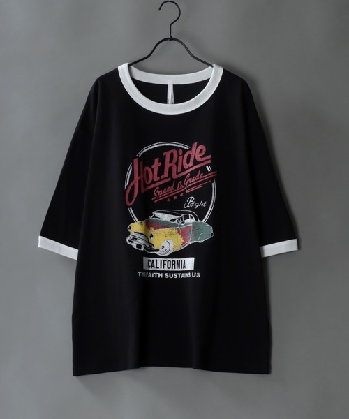 SITRY(シトリー)の「Big silhouette vintage print Ringer T-shirt/アメリカン ヴィンテージプリント リンガー ラグラン Tシャツ(Tシャツ/カットソー・メンズ・ネイビー/グリーン/グリーン系その他/ブルー系その他/ホワイト系その他/ブラック系その他/ブラック/ホワイト/ブラック系その他2/ホワイト系その他2/ブラック系その他3/ホワイト系その他4/レッド系その他2/グリーン系その他4/グリーン系その他2/グリーン系その他3/レッド/ホワイト系その他3/レッド系その他/ブラック系その他4/ホワイト系その他5/レッド系その他3・S/M/L/XL)」の9枚目の写真