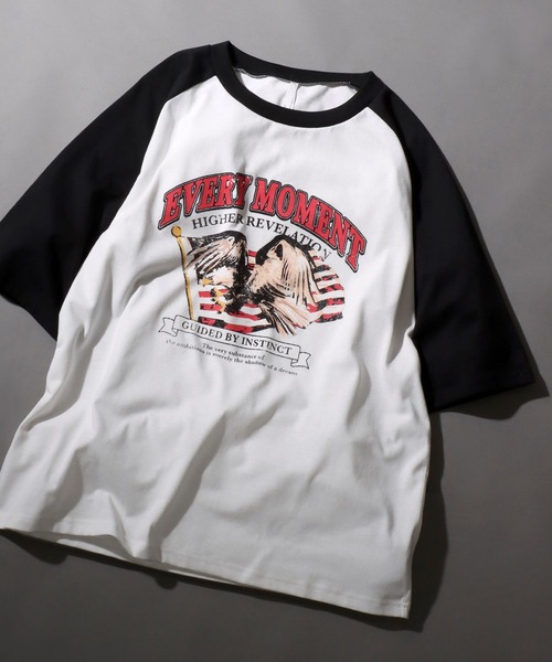 SITRY(シトリー)の「Big silhouette vintage print Ringer T-shirt/アメリカン ヴィンテージプリント リンガー ラグラン Tシャツ(Tシャツ/カットソー・メンズ・ネイビー/グリーン/グリーン系その他/ブルー系その他/ホワイト系その他/ブラック系その他/ブラック/ホワイト/ブラック系その他2/ホワイト系その他2/ブラック系その他3/ホワイト系その他4/レッド系その他2/グリーン系その他4/グリーン系その他2/グリーン系その他3/レッド/ホワイト系その他3/レッド系その他/ブラック系その他4/ホワイト系その他5/レッド系その他3・S/M/L/XL)」の4枚目の写真