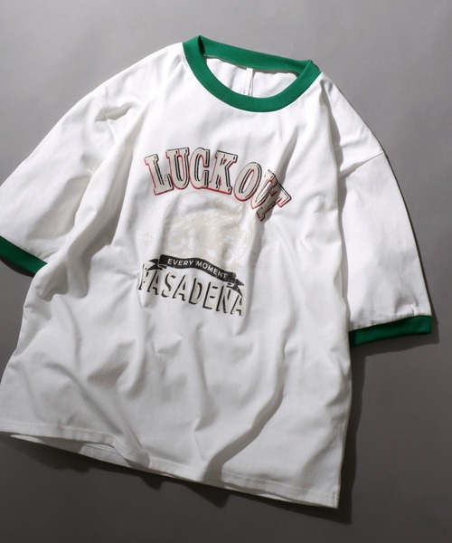 SITRY(シトリー)の「Big silhouette vintage print Ringer T-shirt/アメリカン ヴィンテージプリント リンガー ラグラン Tシャツ(Tシャツ/カットソー・メンズ・ネイビー/グリーン/グリーン系その他/ブルー系その他/ホワイト系その他/ブラック系その他/ブラック/ホワイト/ブラック系その他2/ホワイト系その他2/ブラック系その他3/ホワイト系その他4/レッド系その他2/グリーン系その他4/グリーン系その他2/グリーン系その他3/レッド/ホワイト系その他3/レッド系その他/ブラック系その他4/ホワイト系その他5/レッド系その他3・S/M/L/XL)」の1枚目の写真