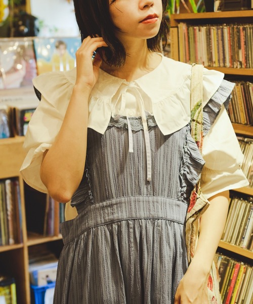 kutir(クティール)の「【クティールとレトロ】2WAYフリルキャミワンピース(ワンピース・レディース・オフホワイト/ブラック/ブルー・MEDIUM/SMALL/LARGE)」の12枚目の写真